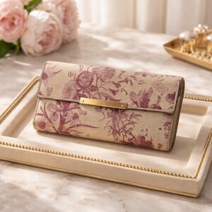 Gucci Beige and Pink Floral Wallet